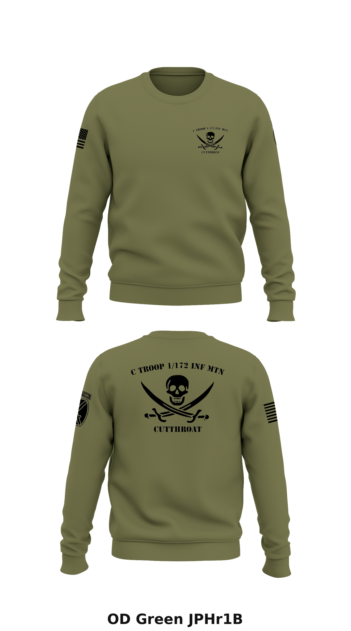 C Troop 1/172 Inf Mtn Store 1 Core Men's Crewneck Performance Sweatshirt - JPHr1B