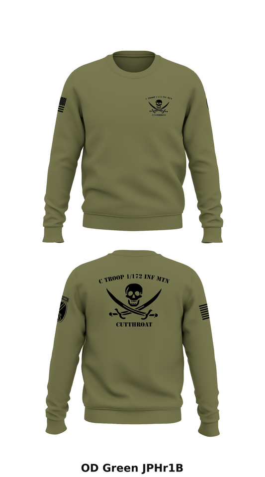 C Troop 1/172 Inf Mtn Store 1 Core Men's Crewneck Performance Sweatshirt - JPHr1B