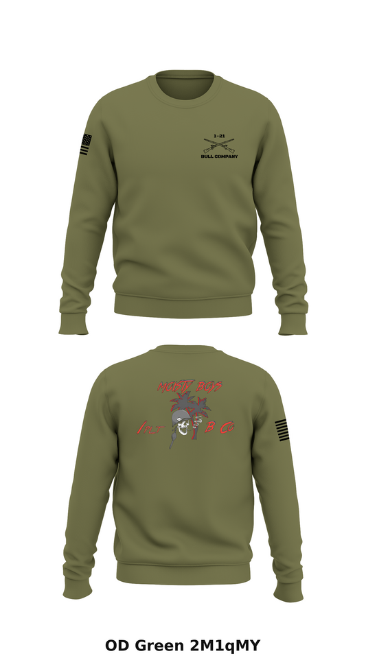 Bull Company, 1-21 IN, 2SBCT, 25ID Store 1 Core Men's Crewneck Performance Sweatshirt - 2M1qMY