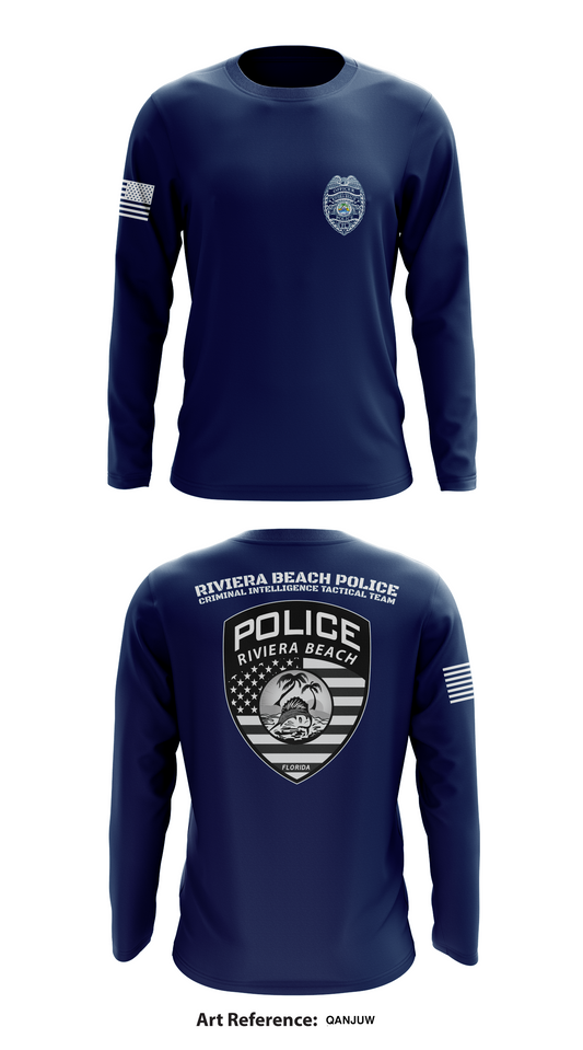 Riviera Beach Police Criminal Intelligence Tactical Team Store 1 Core Men's LS Performance Tee - qanjuW