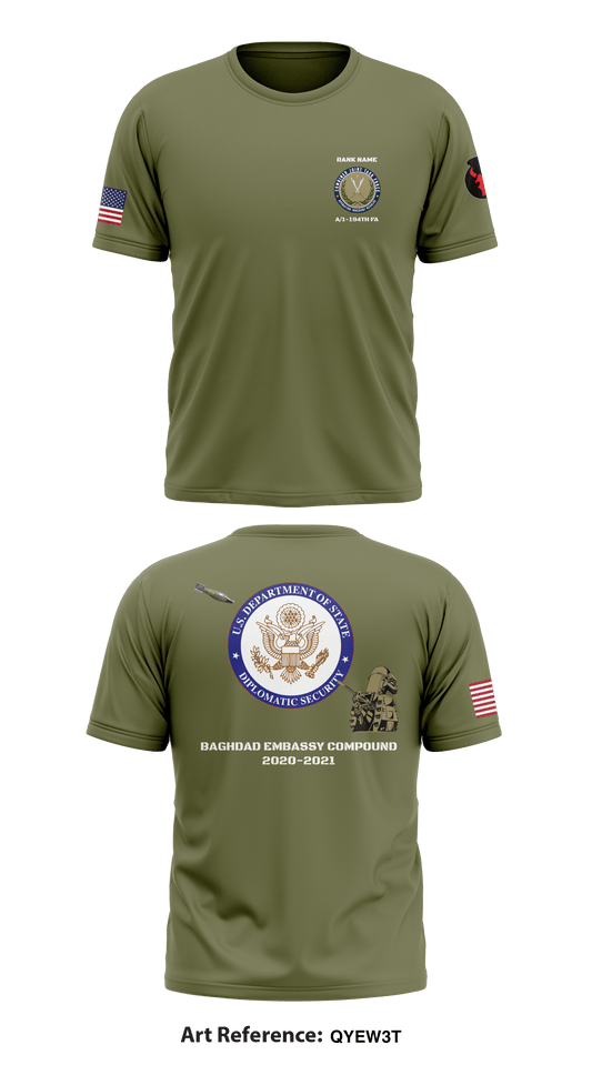 Alpha Battery 1-194th FA Store 1 Core Men's SS Performance Tee - qyew3t