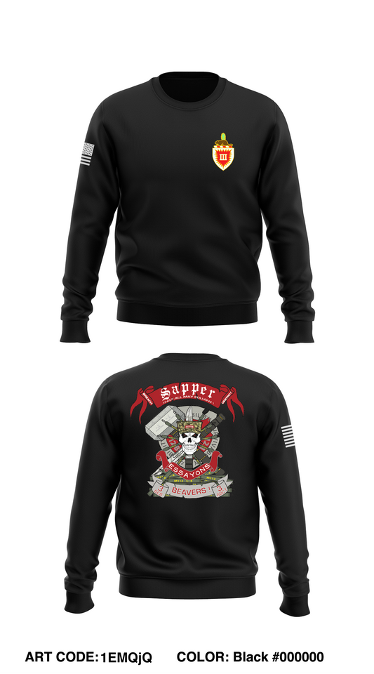 3D Brigade Engineer Battalion Store 1 Core Men's Crewneck Performance Sweatshirt - 1EMQjQ