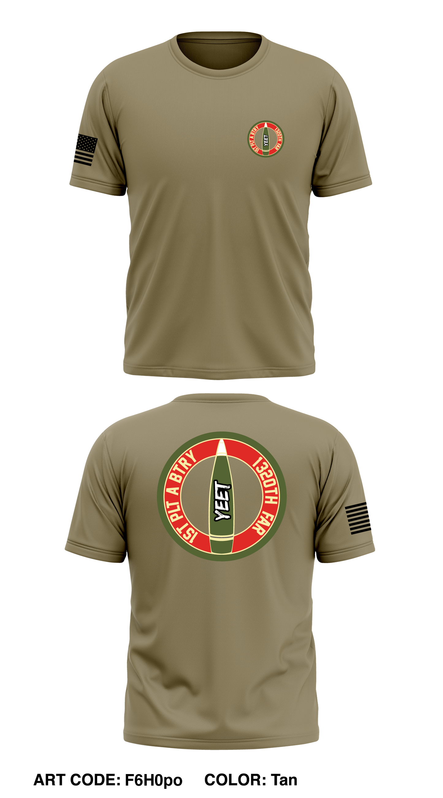 1st PLT A BTRY 1-320TH FAR Store 1 Core Men's SS Performance Tee - F6H0po
