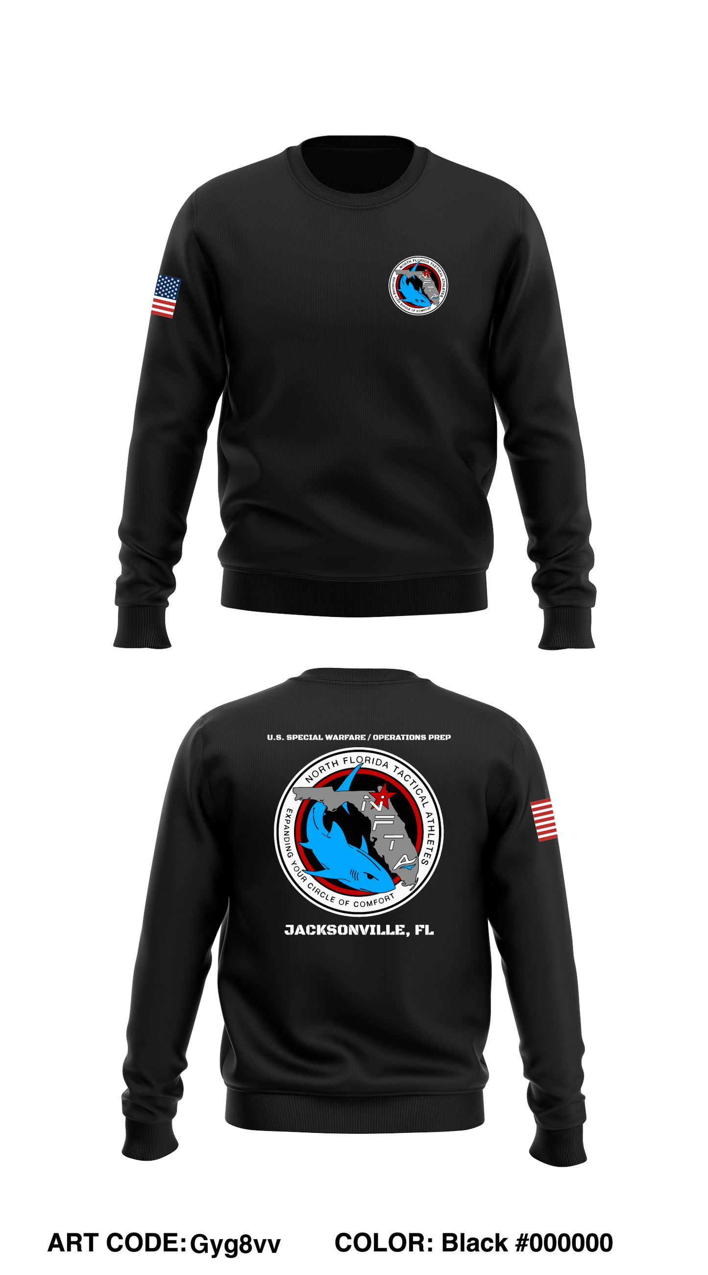 North Florida Tactical Athletes Store 1 Core Men's Crewneck Performanc