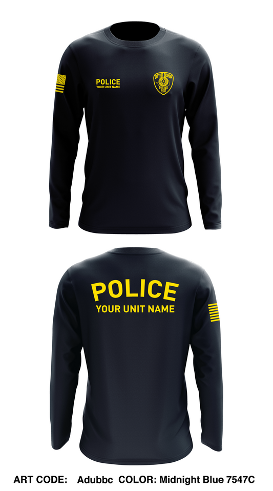 City of Bishop Police Department Store 1 Core Men's LS Performance Tee - Adubbc