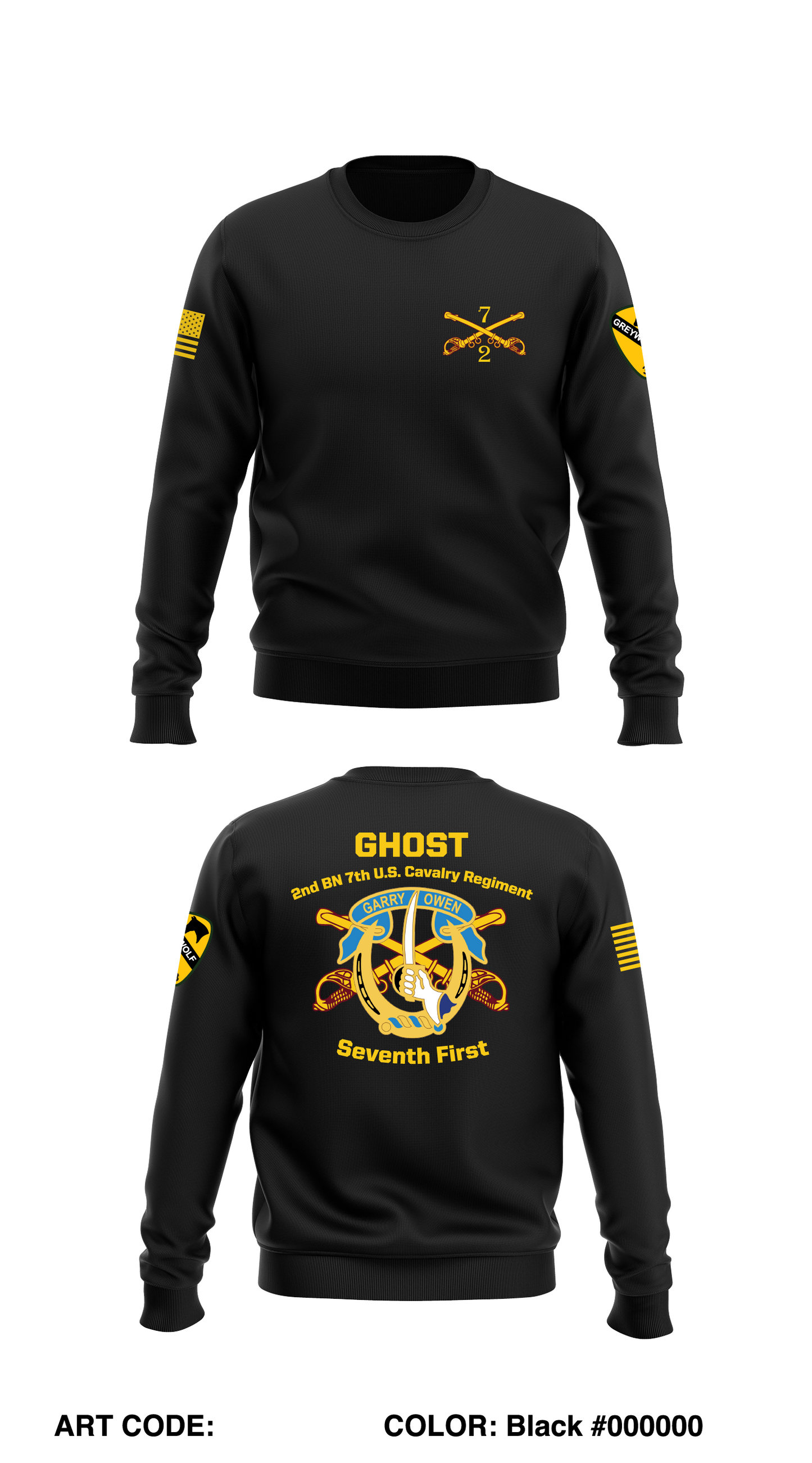 2-7 CAV, GHOST BN Store 1 Core Men's Crewneck Performance Sweatshirt - 5hCETM