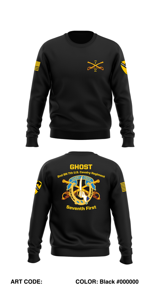 2-7 CAV, GHOST BN Store 1 Core Men's Crewneck Performance Sweatshirt - 5hCETM