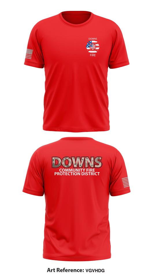 Downs Fire Department Store 1 Core Men's SS Performance Tee - VGVhDg