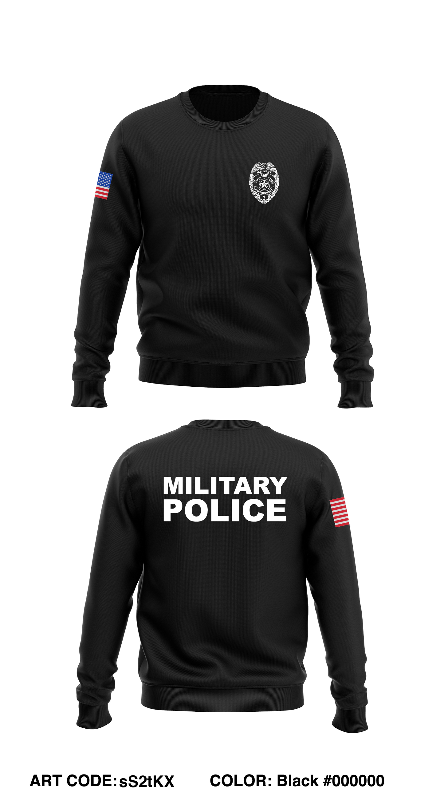 NAVAL STATION NORFOLK POLICE DEPARTMENT STORE 1 Store 2 Core Men's Crewneck Performance Sweatshirt - sS2tKX