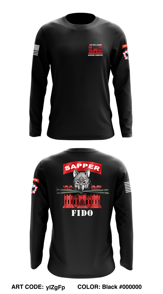 1st PLT 570th Sapper Company Store 1 Core Men's LS Performance Tee - yIZgFp