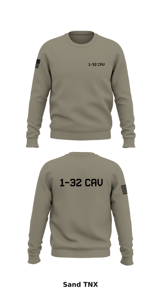 1-32 Cav Store 1 Core Men's Crewneck Performance Sweatshirt - TNX