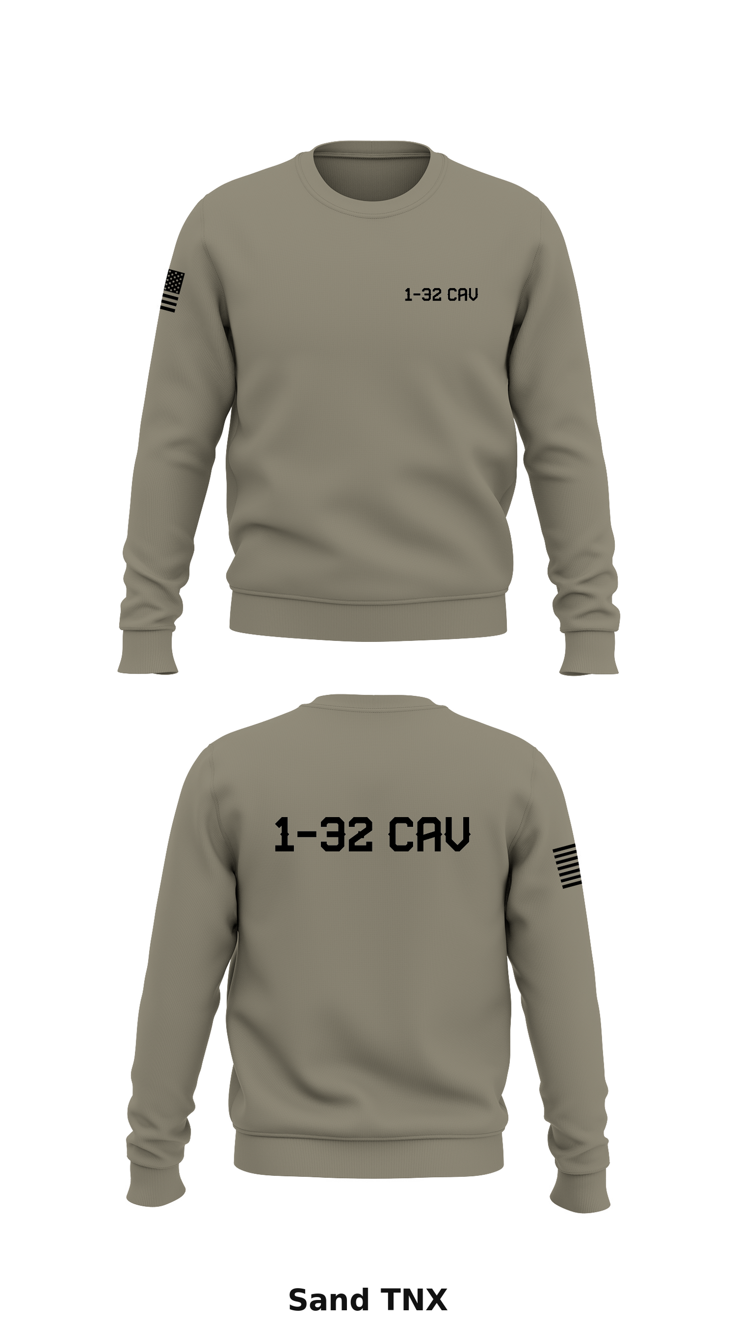 1-32 Cav Store 1 Core Men's Crewneck Performance Sweatshirt - TNX