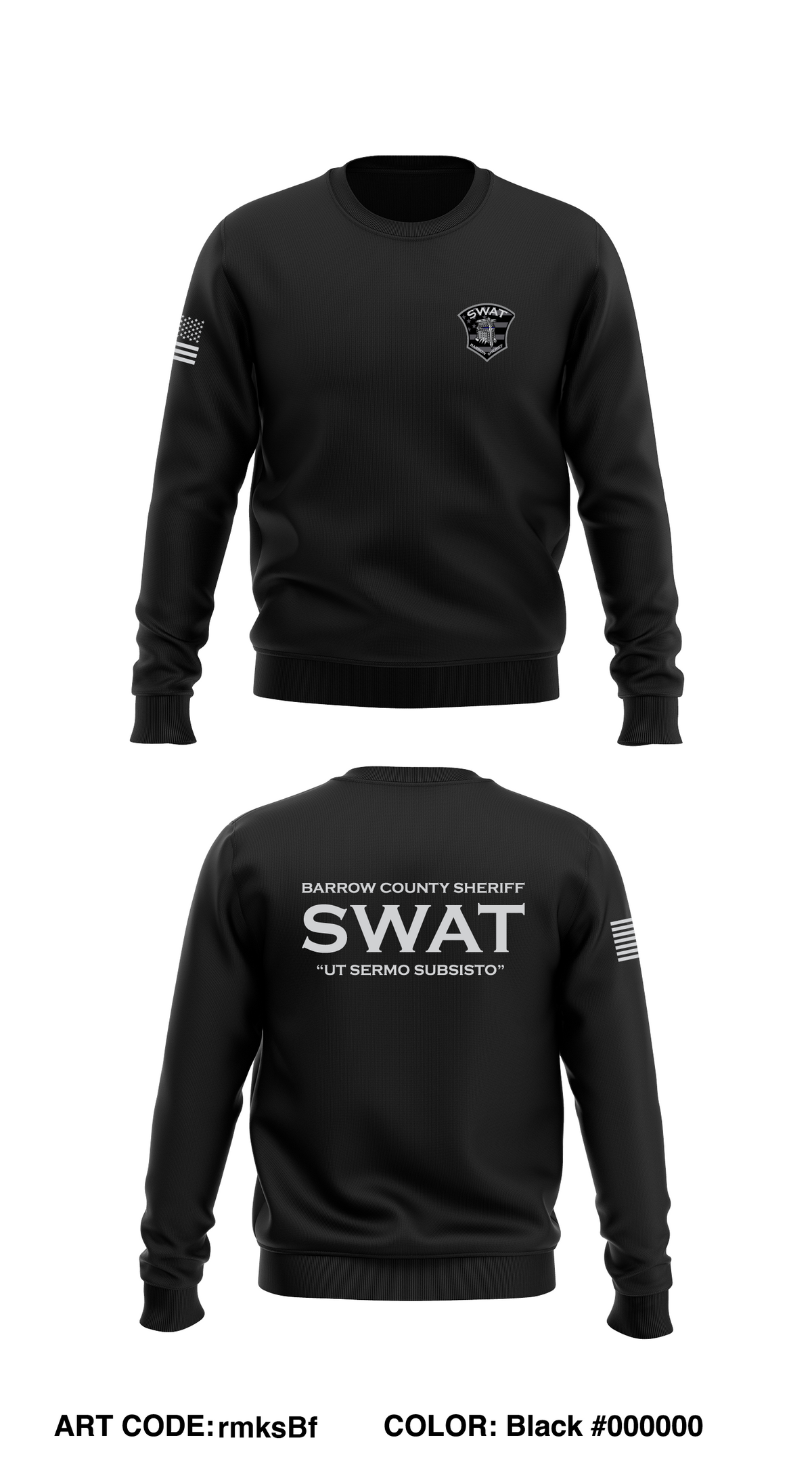Barrow County Sheriff SWAT  Store 1 Core Men's Crewneck Performance Sweatshirt - rmksBf