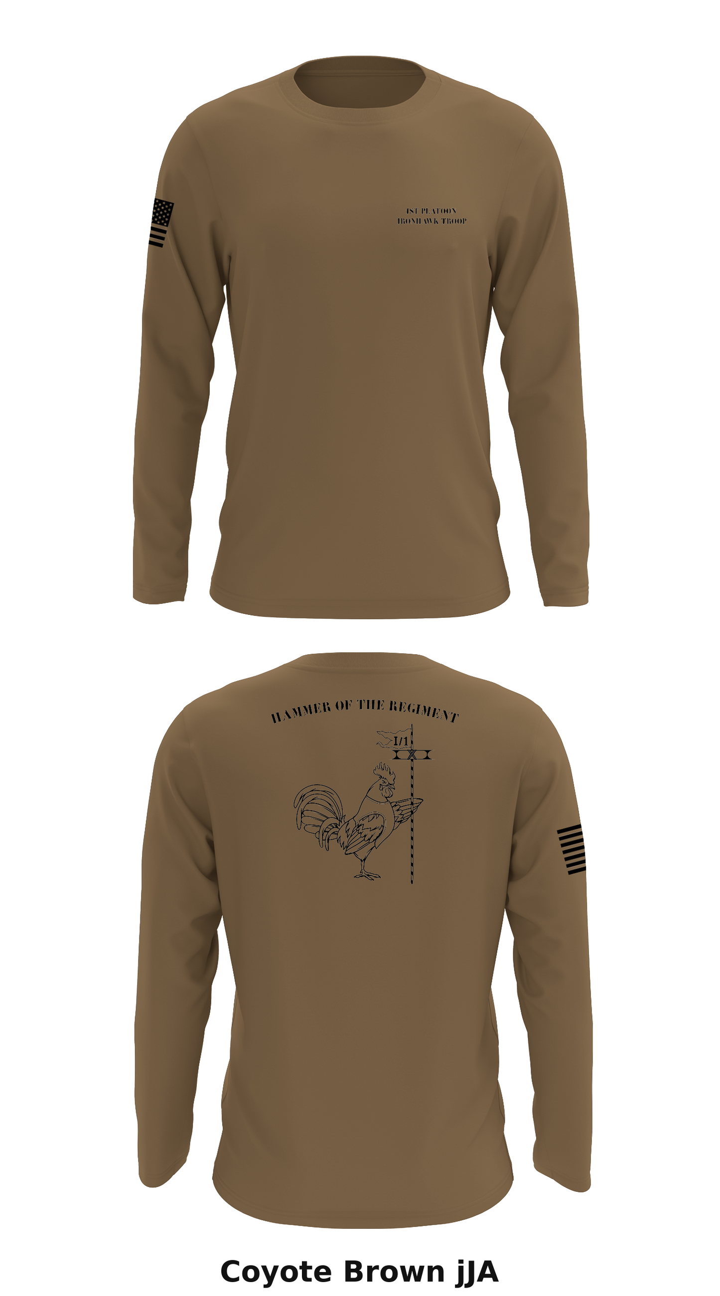 1st Platoon IronHawk Troop Store 1 Core Men's LS Performance Tee - jJA