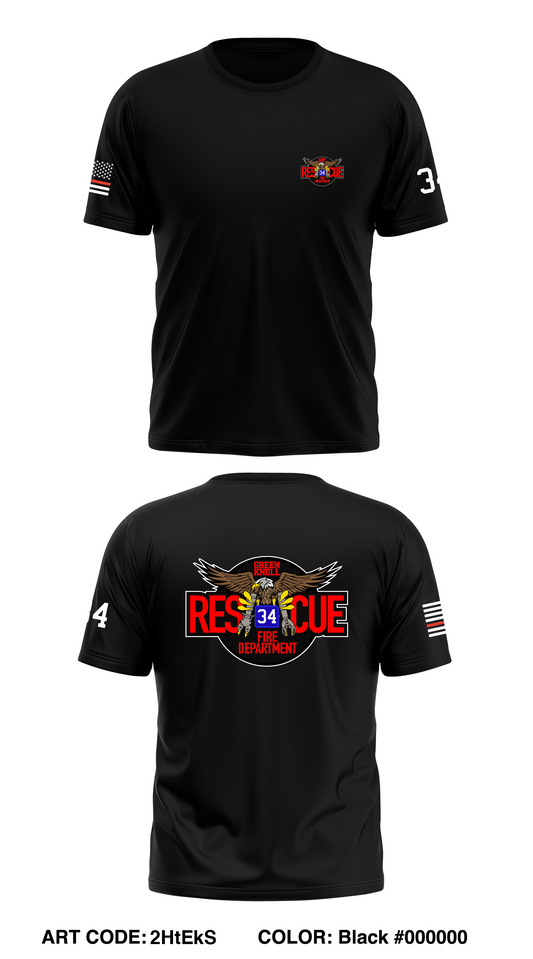Green Knoll Fire Department Store 1 Core Men's SS Performance Tee - 2HtEkS