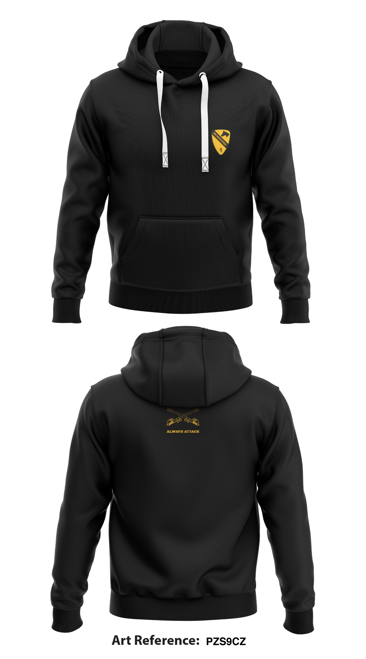 1ABCT, 1st Cavalry Division “IRONHORSE” Core Men's Hooded Performance Sweatshirt - PZs9Cz