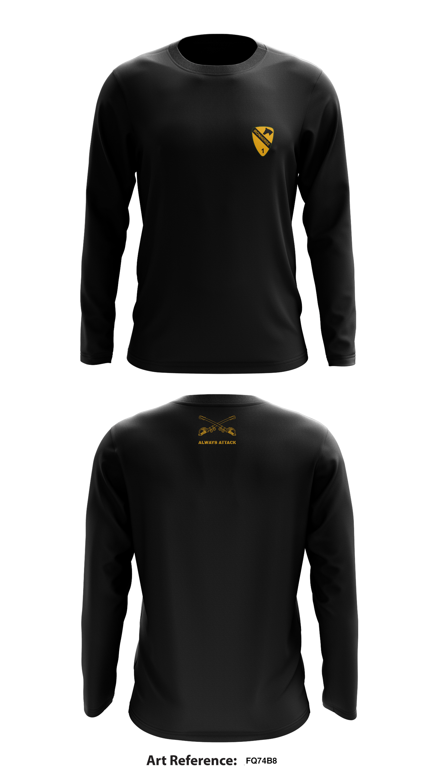 1ABCT, 1st Cavalry Division “IRONHORSE” Core Men's LS Performance Tee - fq74B8