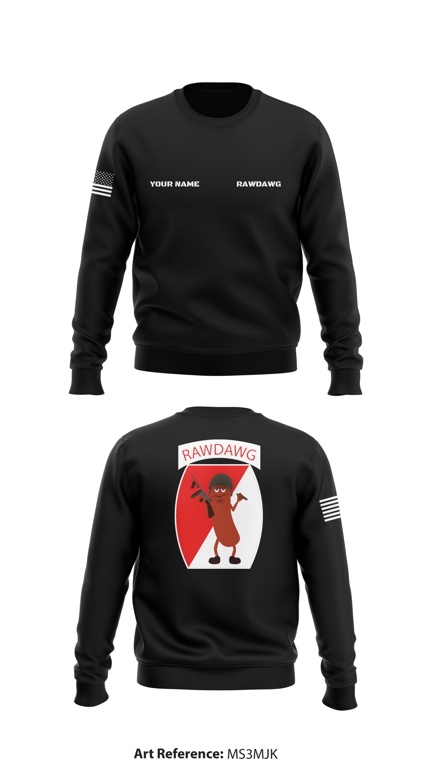 RAWDAWG PLATOON Store 1 Core Men's Crewneck Performance Sweatshirt - Ms3mjK