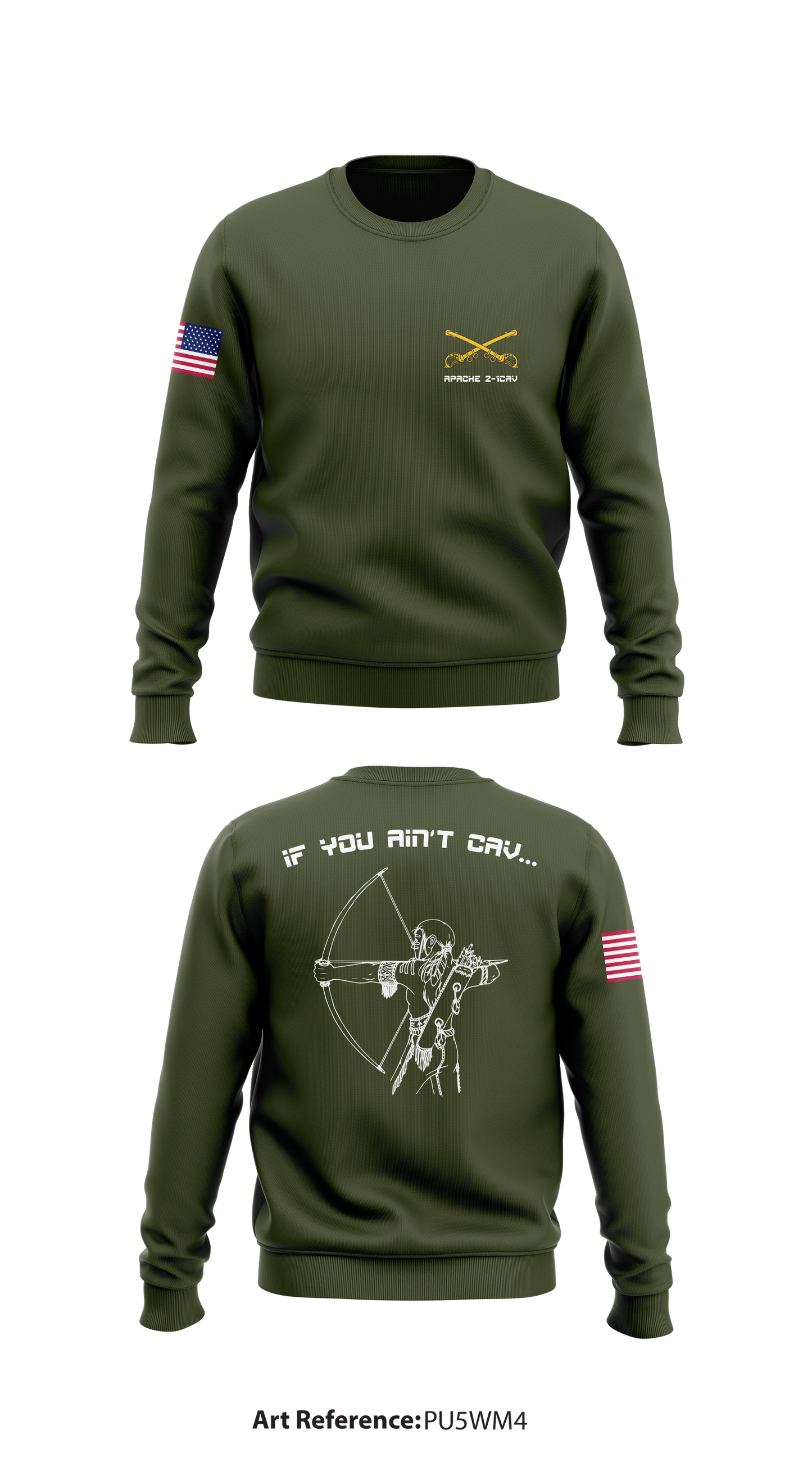 Apache 2-1CAV Store 1 Core Men's Crewneck Performance Sweatshirt - pU5Wm4