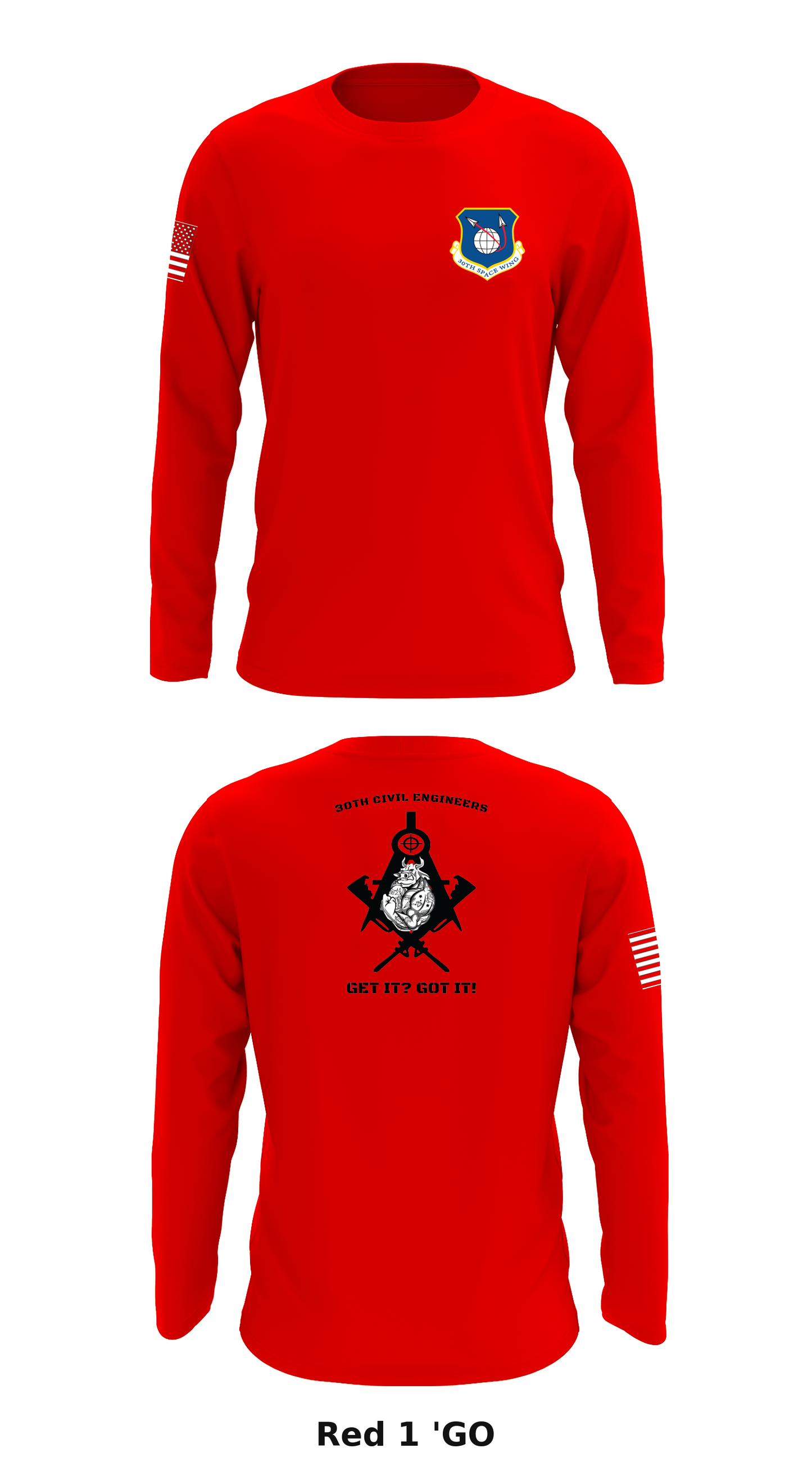 30th Civil Engineers Store 1 Core Men's LS Performance Tee - 'GO