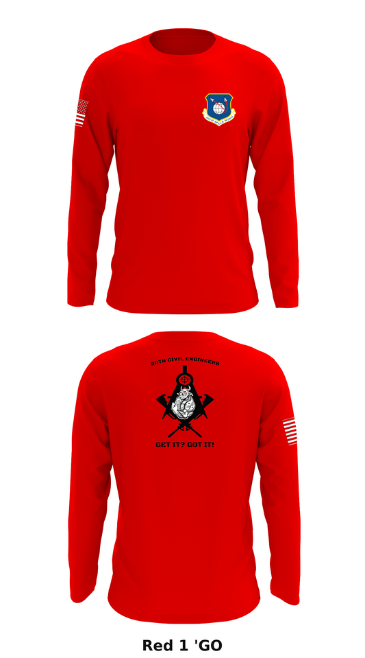 30th Civil Engineers Store 1 Core Men's LS Performance Tee - 'GO