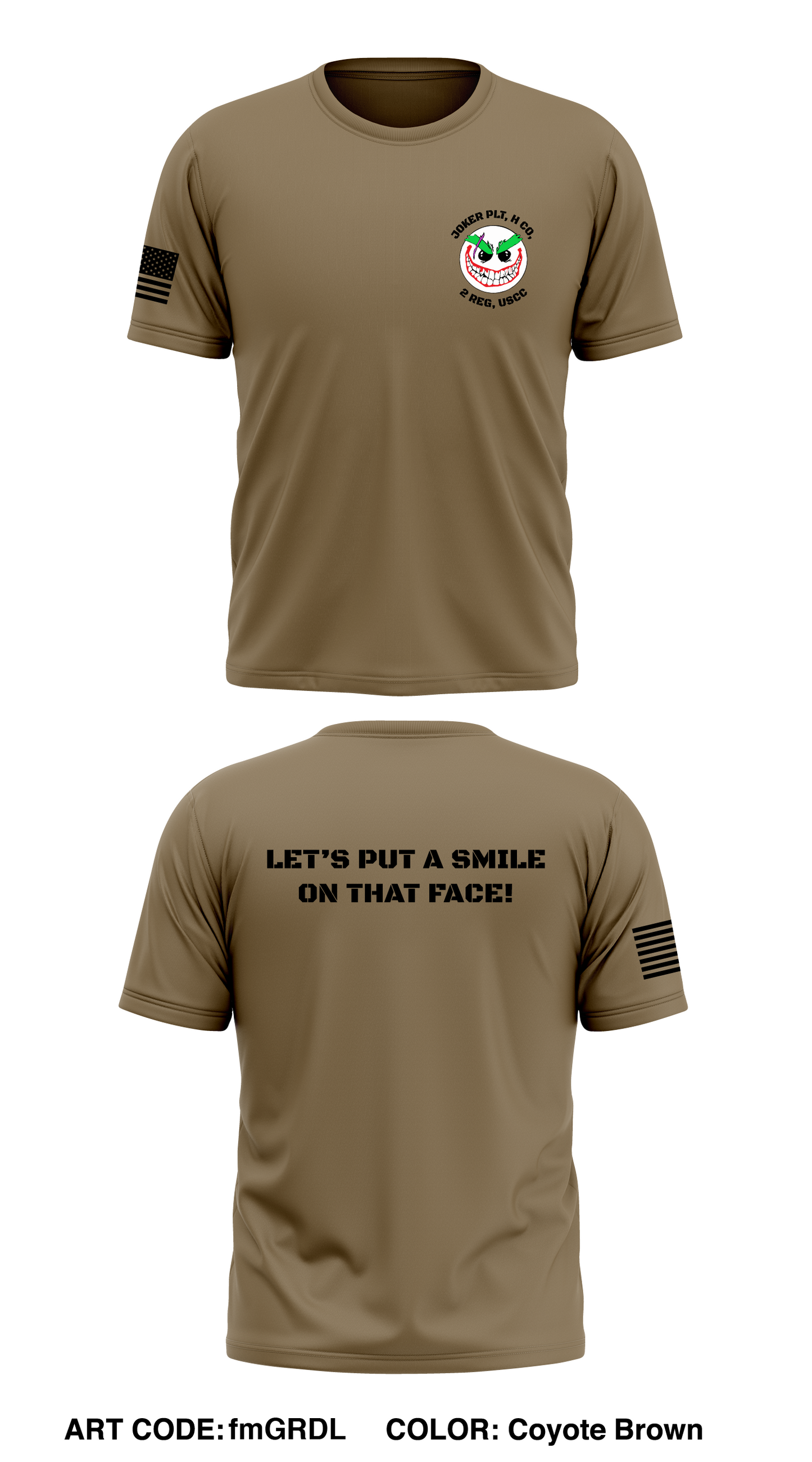 Joker PLT, H Co, 2 REG, USCC Store 1 Core Men's SS Performance Tee - fmGRDL