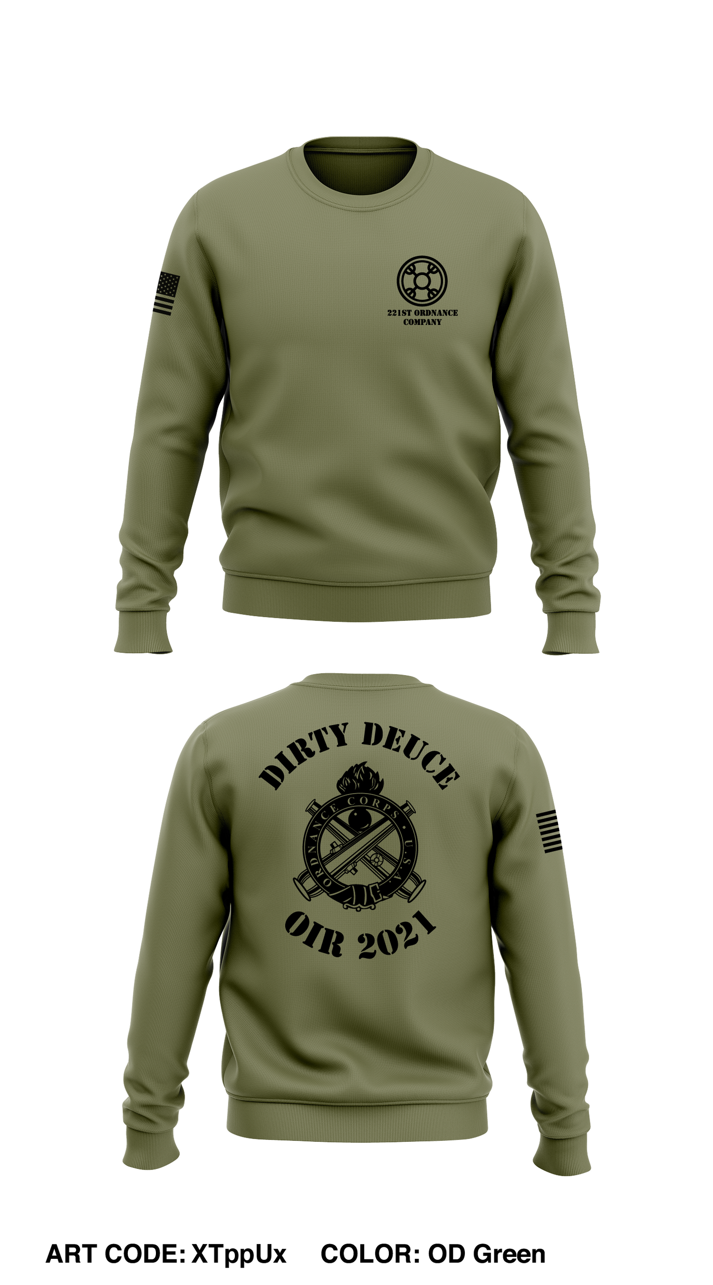 221st Ordnance Company   Store 1 Core Men's Crewneck Performance Sweatshirt - XTppUx