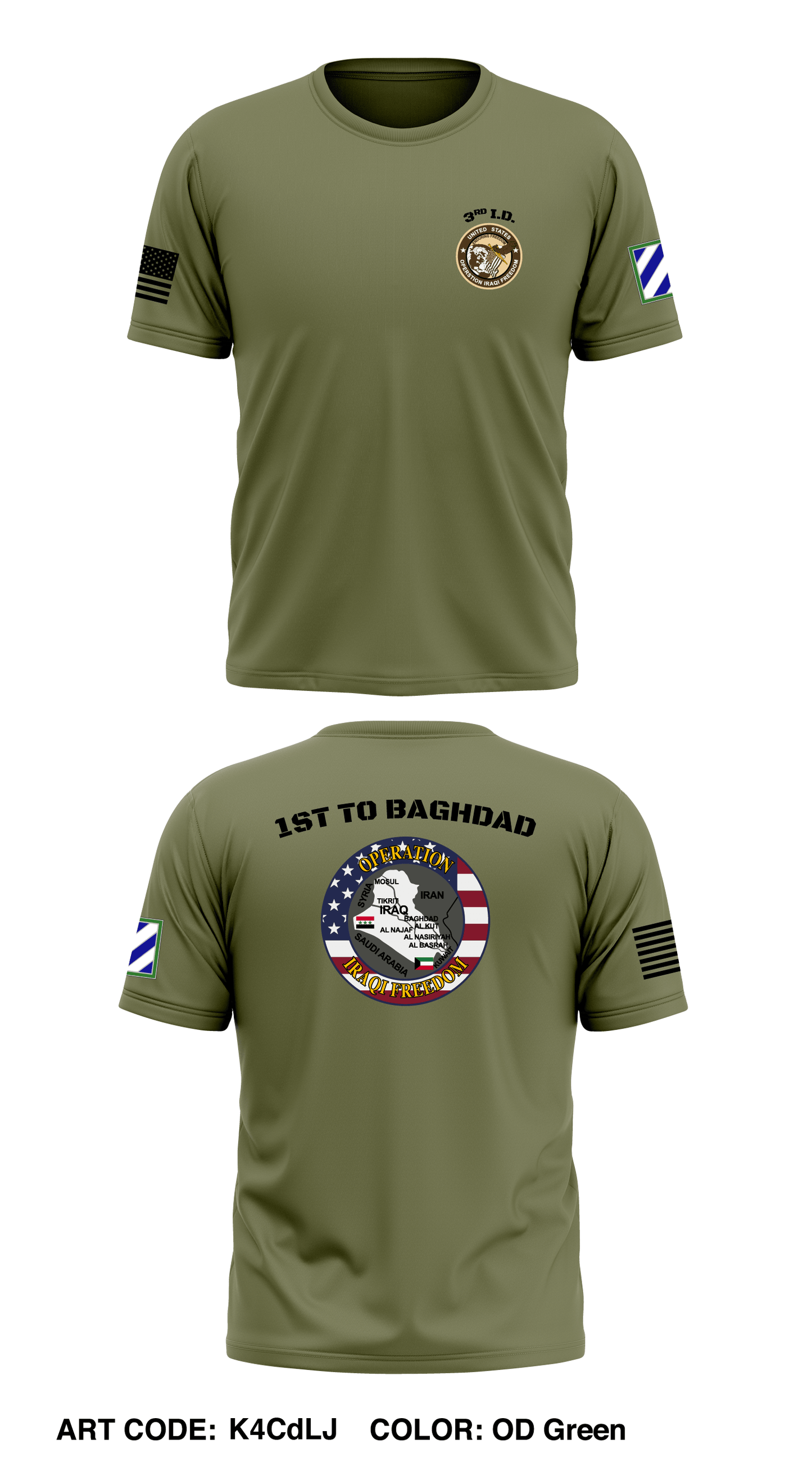 3rd I.D. Store 1 Core Men's SS Performance Tee - K4CdLJ