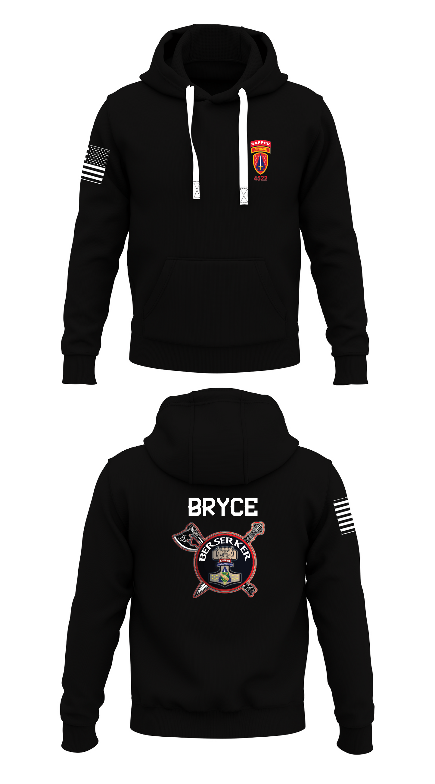 B Co, 5th BN, 4SFAB  Store 1  Core Men's Hooded Performance Sweatshirt - 64008382891