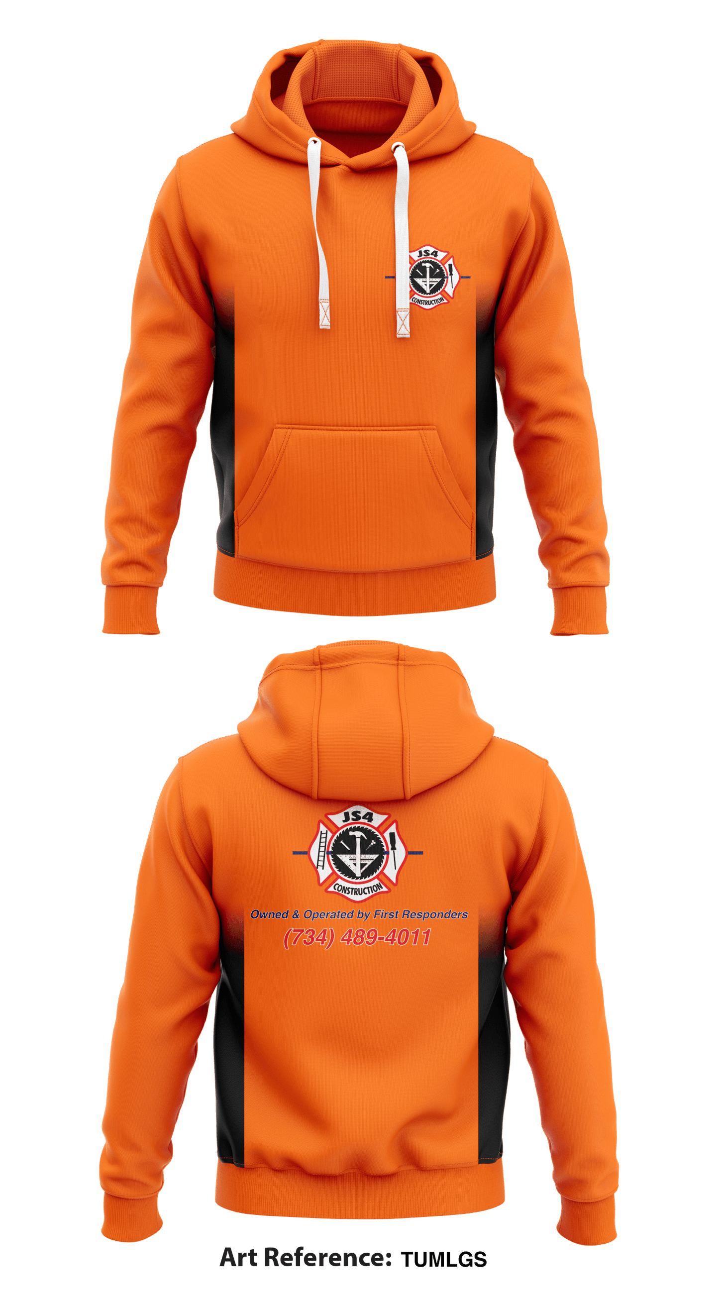 JS4 Construction  Store 1  Core Men's Hooded Performance Sweatshirt - TumLgs