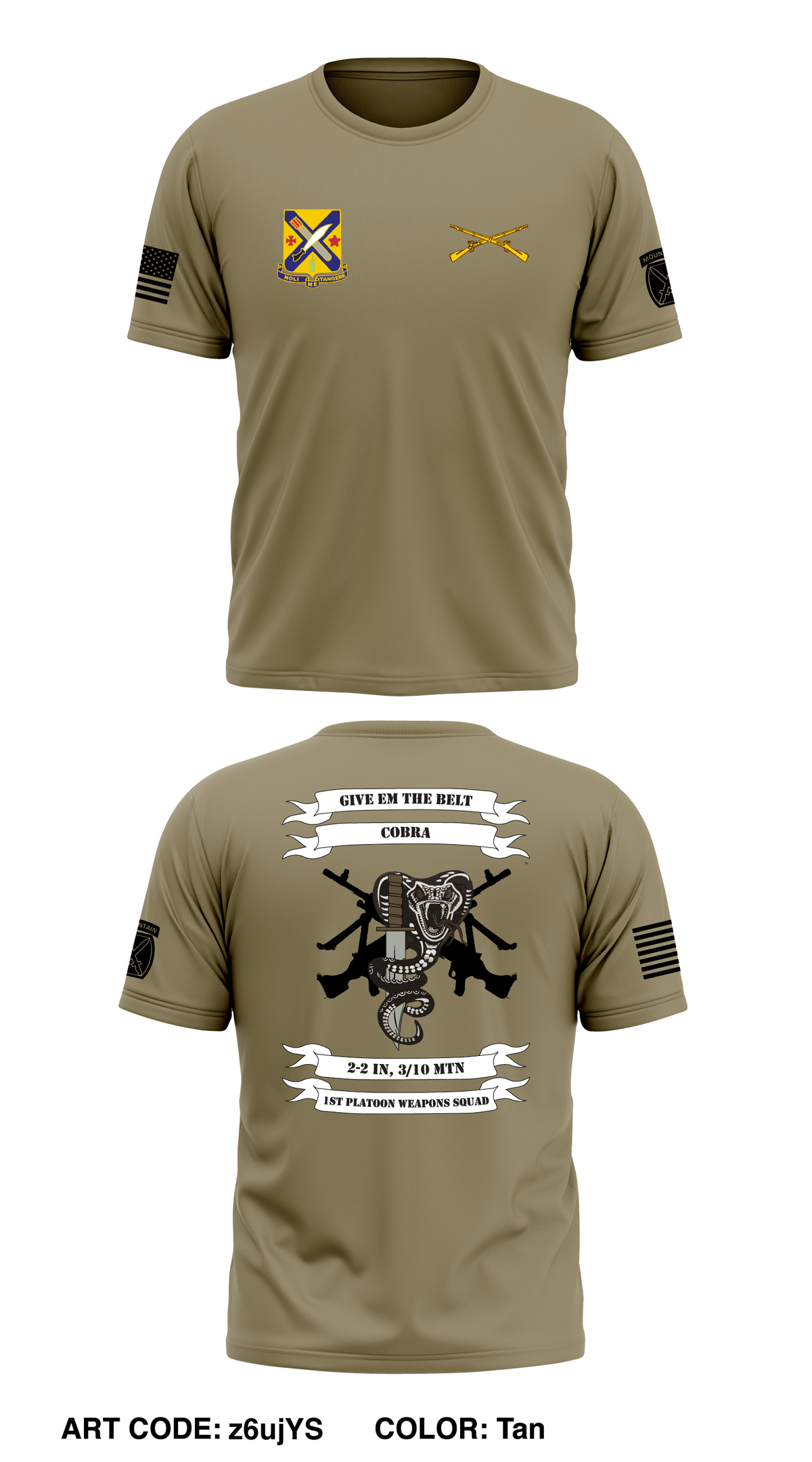 C co, 2Bn 2Inf Regiment 10th MTN DIV  Store 1 Core Men's SS Performance Tee - z6ujYS