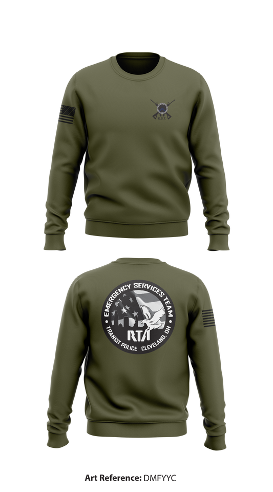 GCRTA Emergency Service Team (EST) Store 1 Core Men's Crewneck Performance Sweatshirt - dMfYYc