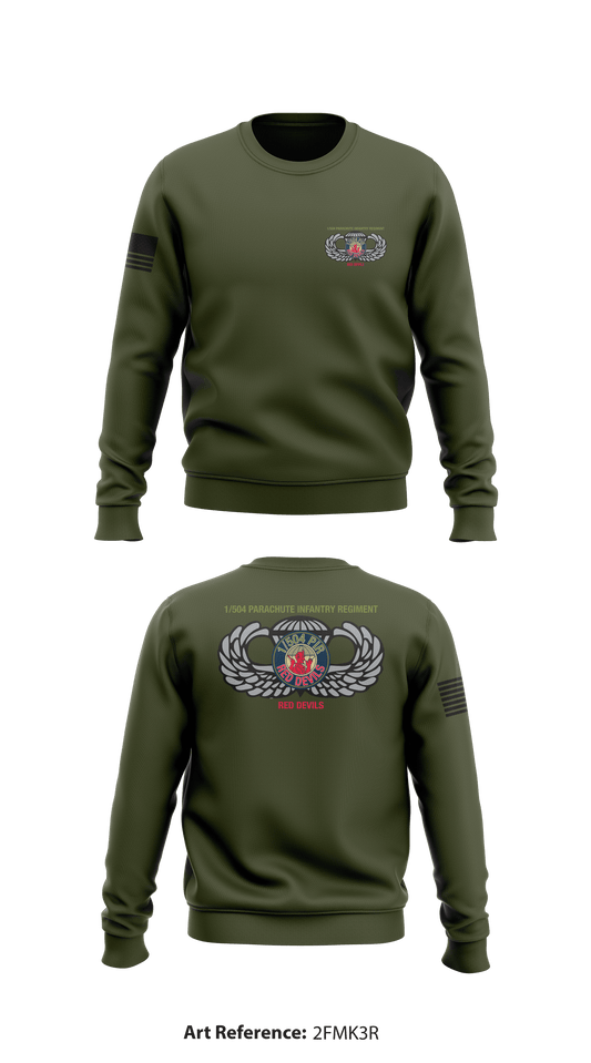 1/504th Pir Store 1 Core Men's Crewneck Performance Sweatshirt - 2FmK3R