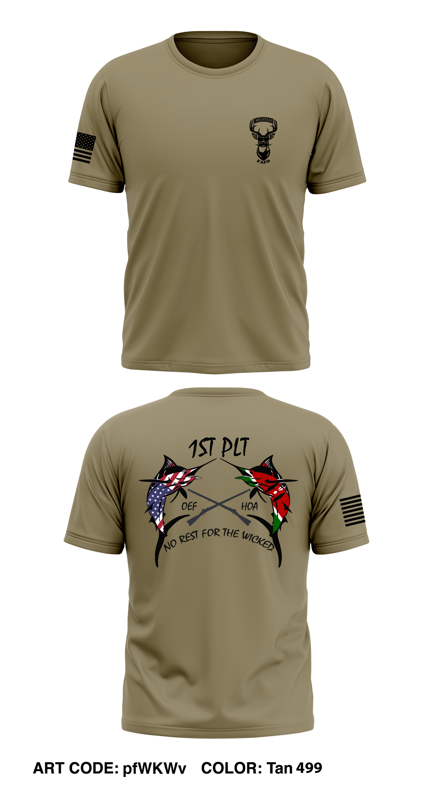 1ST PLT D CO 1-102D INF Store 1 Core Men's SS Performance Tee - pfWKWv