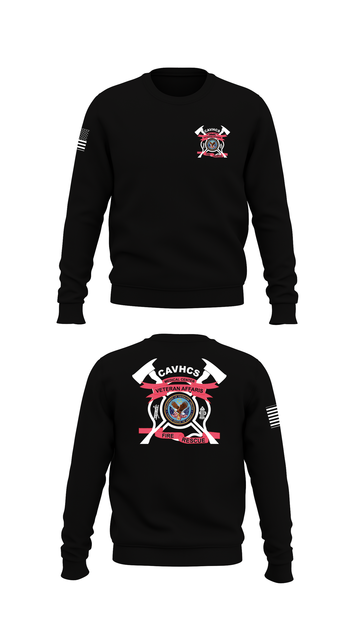 CAVHCS Fire Department Store 1 Core Men's Crewneck Performance Sweatshirt - 93453392574