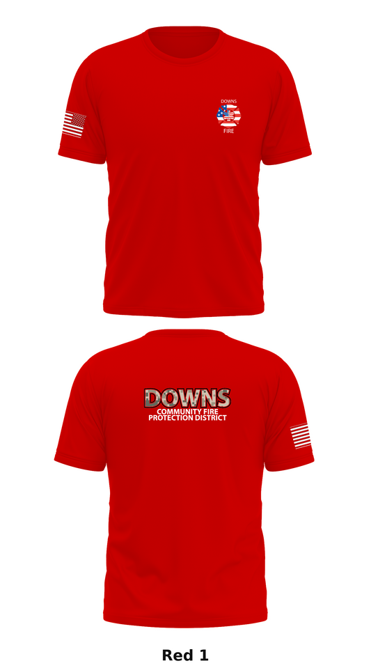 Downs Fire Department Store 1 Core Men's SS Performance Tee - 35681047091