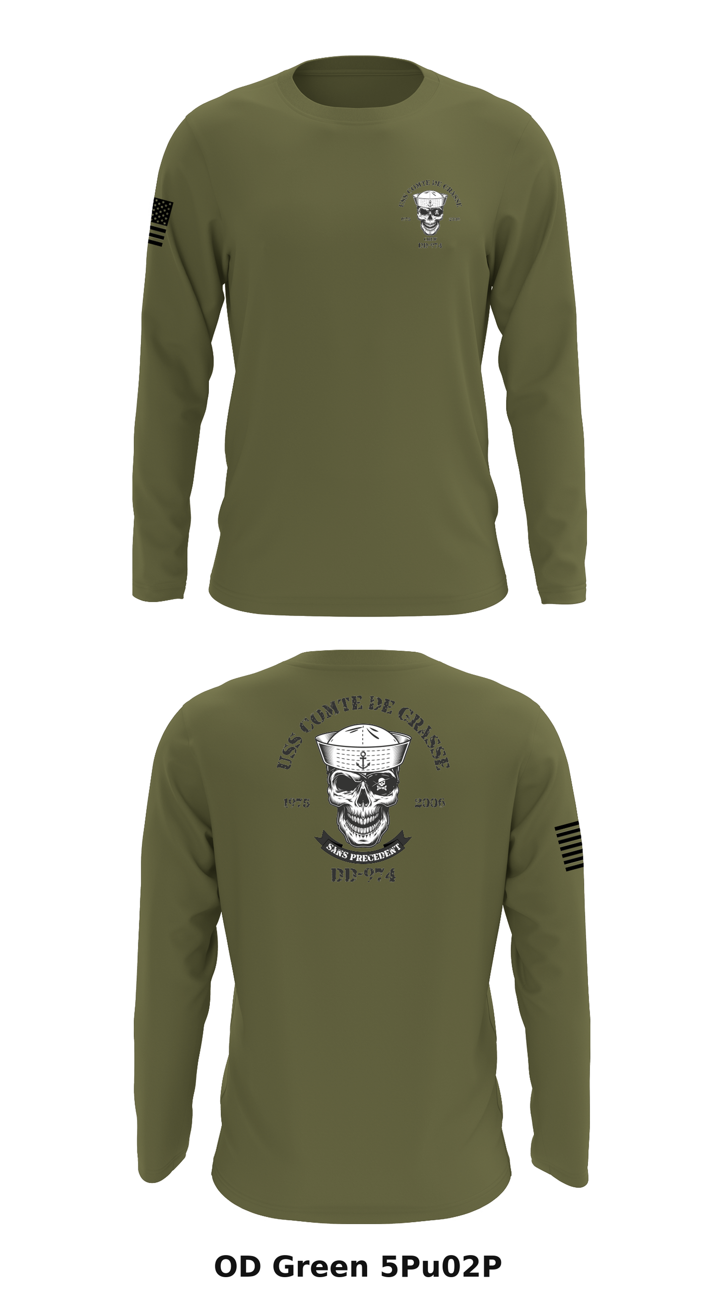 DD-974 Crew Store 1 Core Men's LS Performance Tee - 5Pu02P