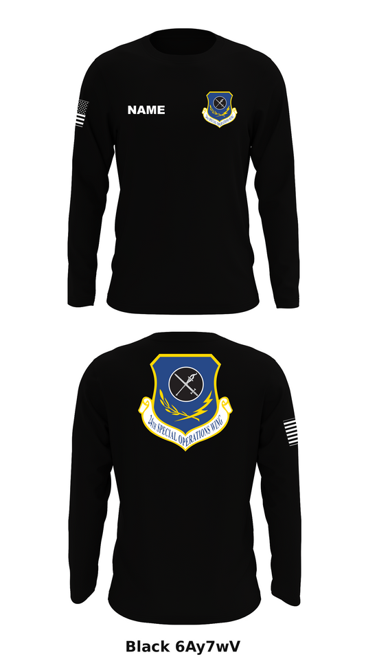 24th SPECIAL OPERATIONS WING Store 1 Core Men's LS Performance Tee - 6Ay7wV