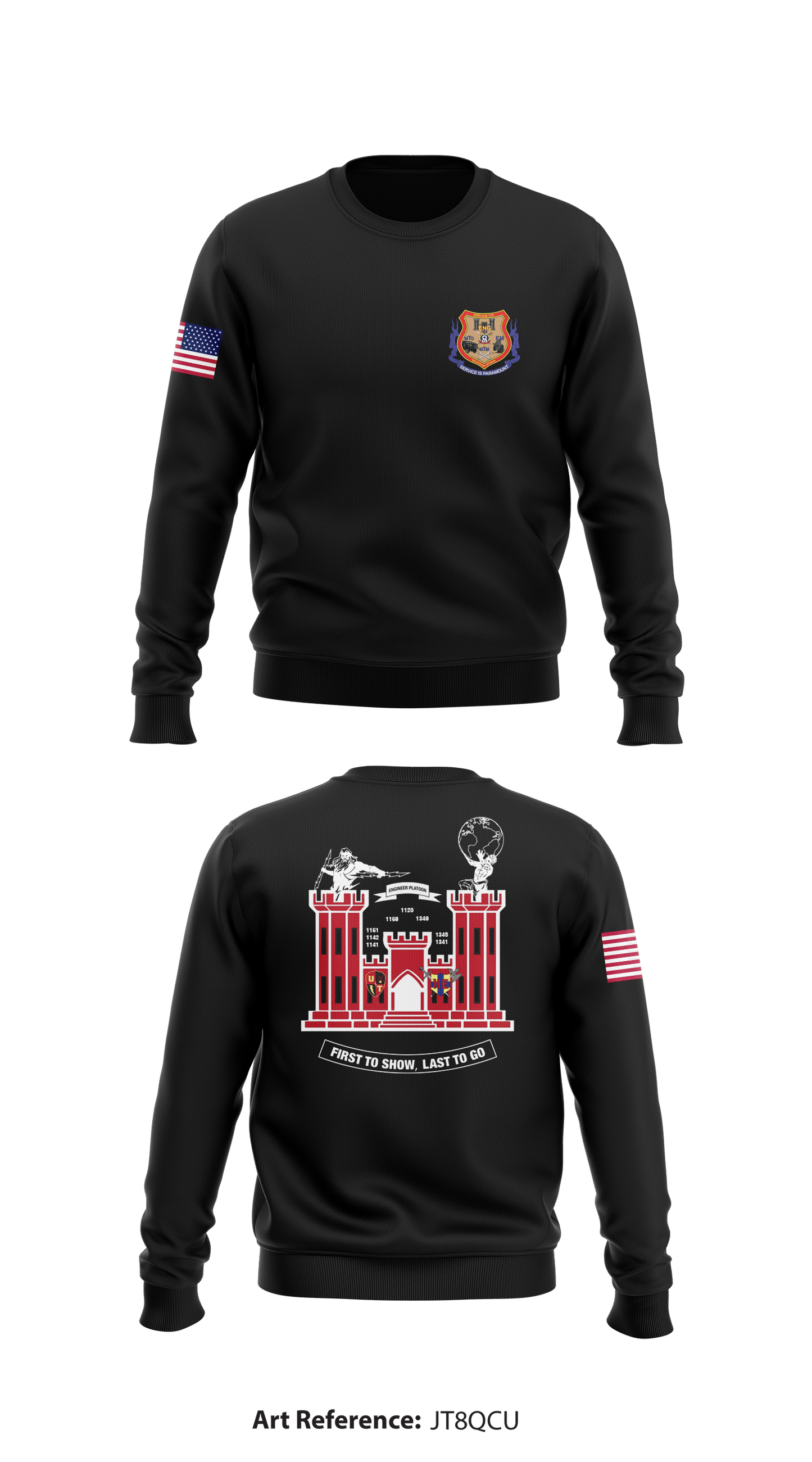 Engineer Platoon Store 1 Core Men's Crewneck Performance Sweatshirt - jT8qCu