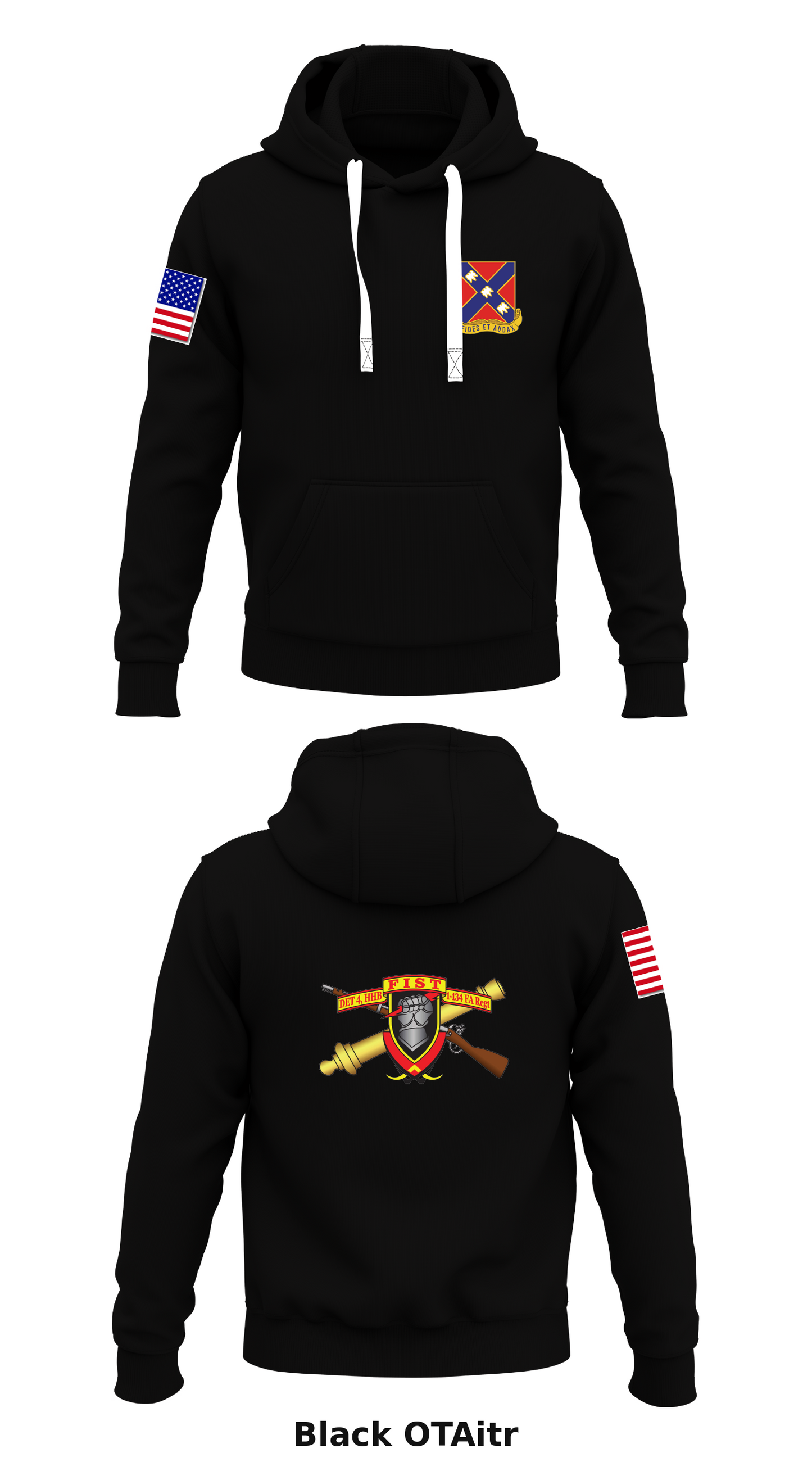 DET 4, HHB, 1-134th FAR Store 1  Core Men's Hooded Performance Sweatshirt - OTAitr