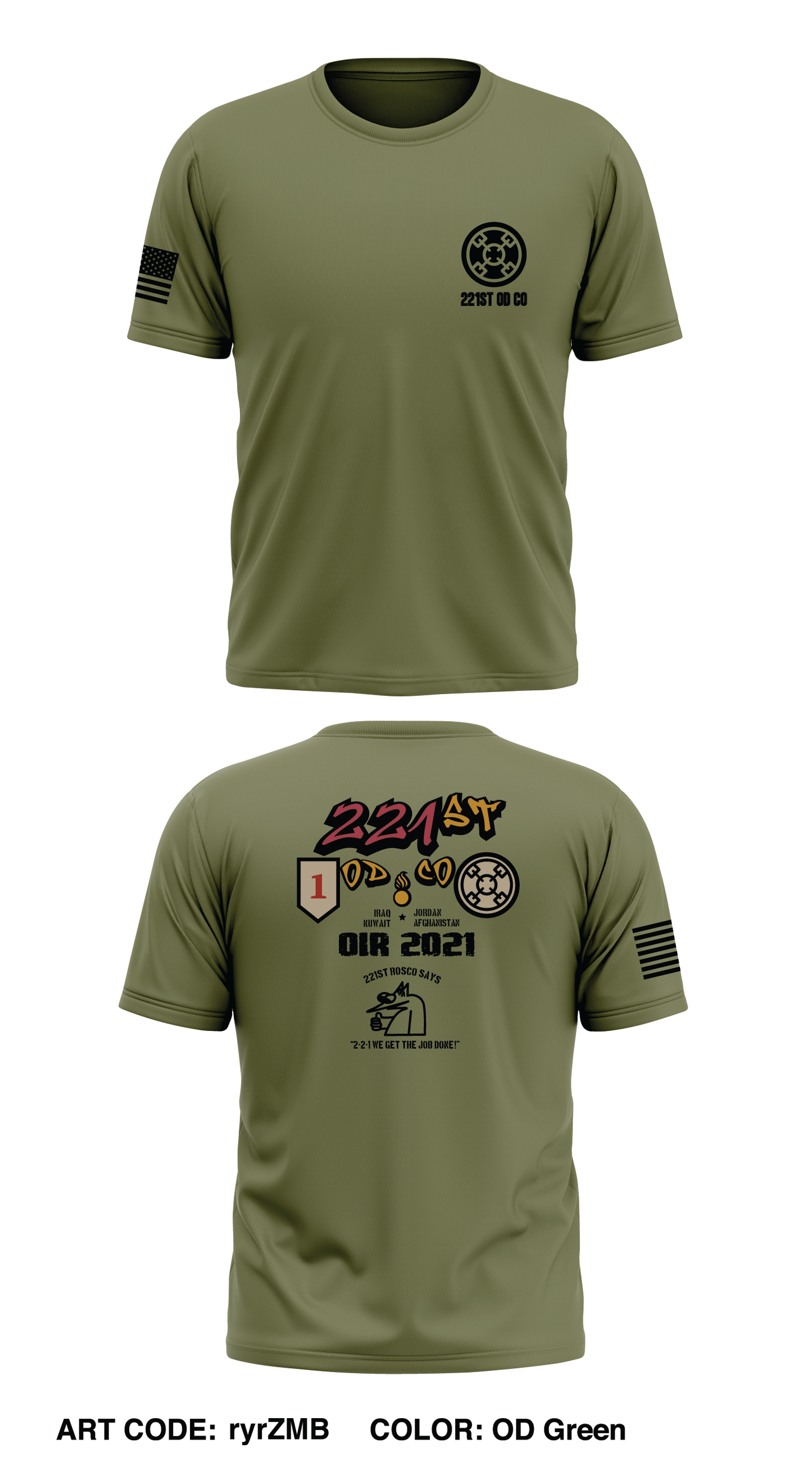 221st OD Co Store 1 Core Men's SS Performance Tee - ryrZMB