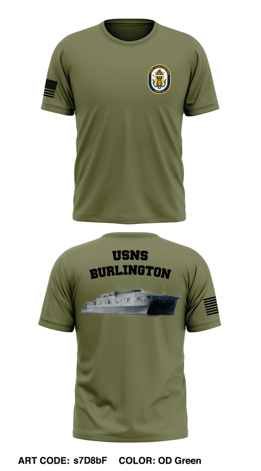 USNS Burlington Store 1 Core Men's SS Performance Tee - s7D8bF