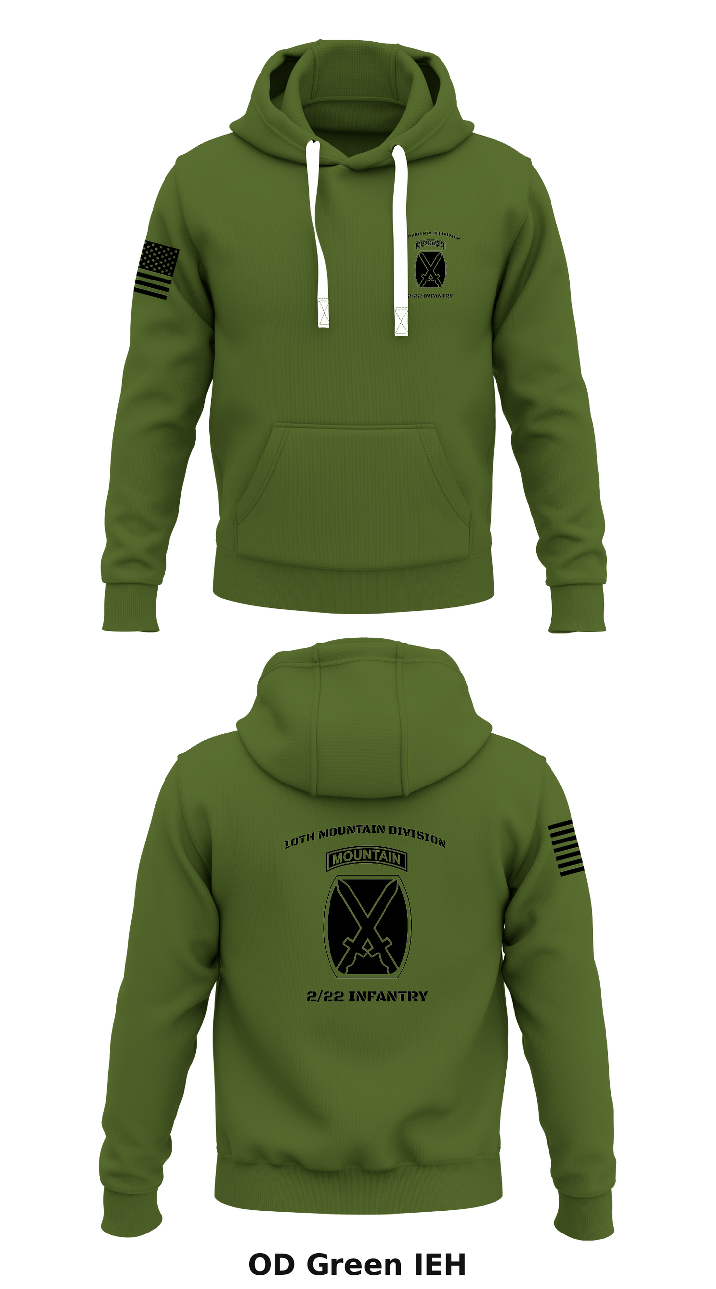 1th mountain division, 2/22 infantry Store 1  Core Men's Hooded Performance Sweatshirt - IEH