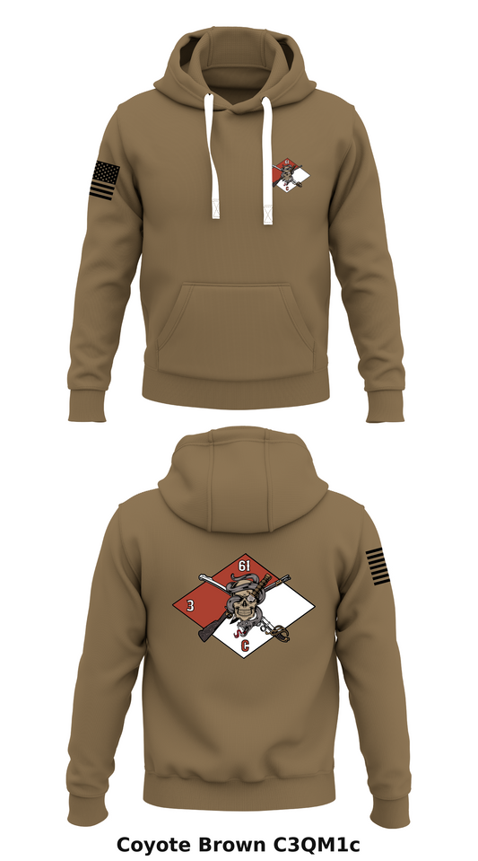 B TRP, 3-61 CAV, 2SBCT Store 1  Core Men's Hooded Performance Sweatshirt - C3QM1c