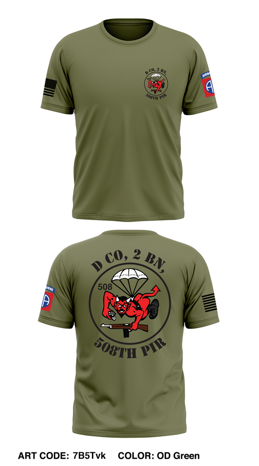 D Co, 2 BN, 508th PIR Store 1 Core Men's SS Performance Tee - 7B5Tvk