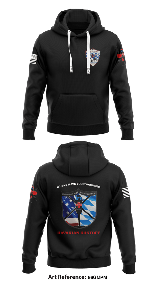 1-214th BAVARIAN DUSTOFF  Store 1  Core Men's Hooded Performance Sweatshirt - 96gMpm