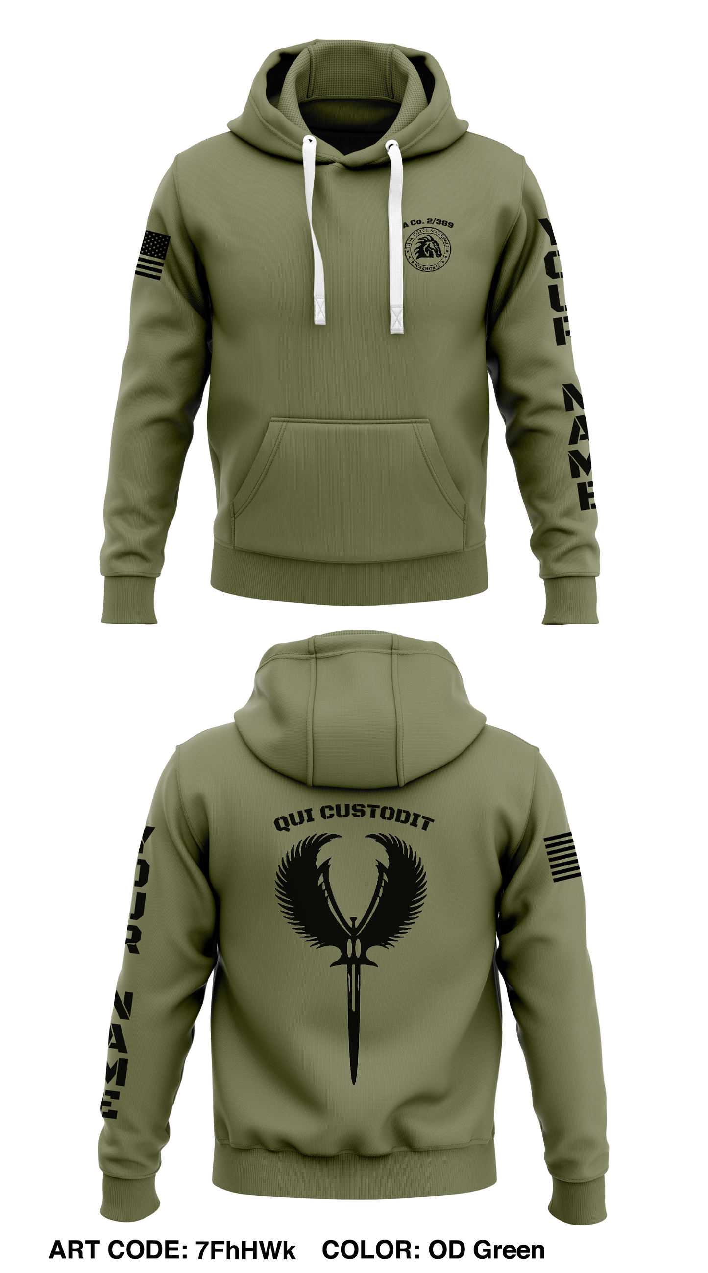 Alpha Co. 2/389 Store 1  Core Men's Hooded Performance Sweatshirt - 7FhHWk
