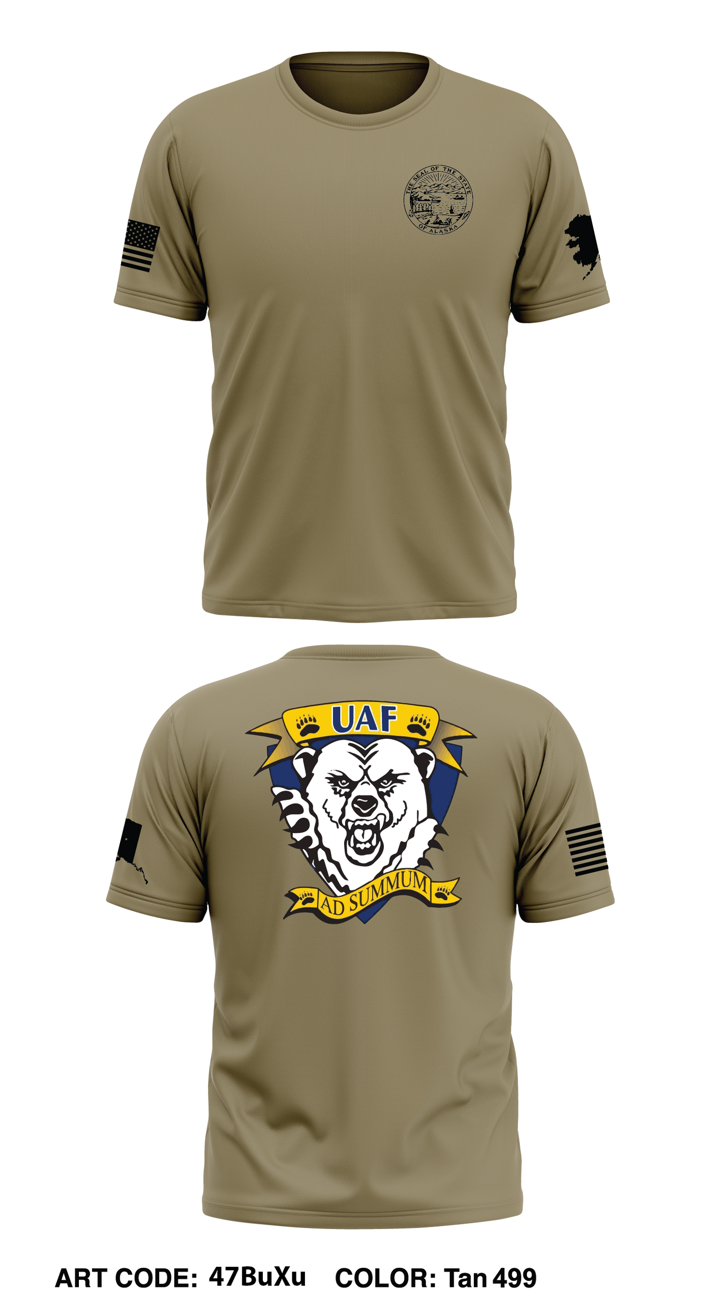 University of Alaska Fairbanks Store 1 Core Men's SS Performance Tee - 47BuXu-TAN