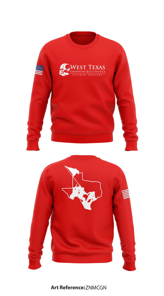 West Texas Counseling Veteran Services Store 1 Core Men's Crewneck Performance Sweatshirt - ZnMCgn