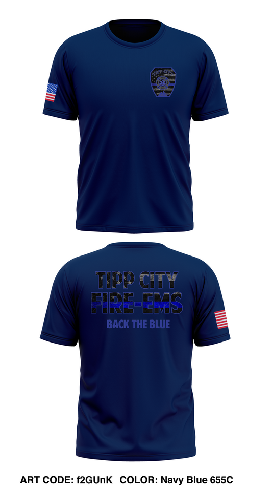 TCFD Back the Blue Store 1 Core Men's SS Performance Tee - f2GUnK